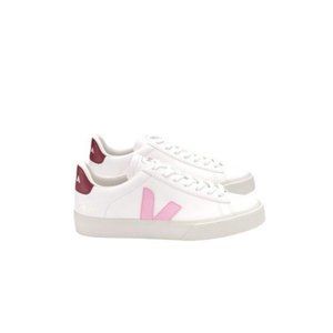 Veja Women's Shoes Campo Size 9 Chromefree Leather White Guimauve Marsala Pink V